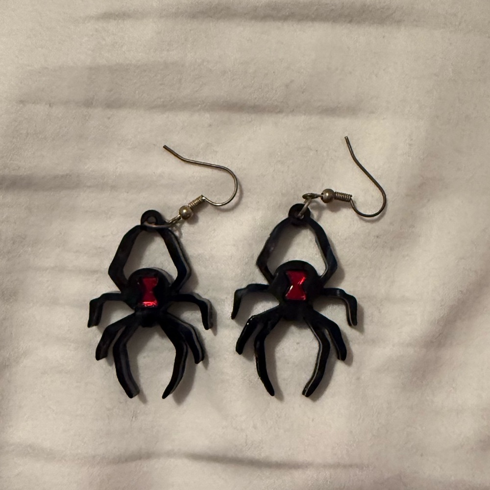 Black Widow Spider Earrings